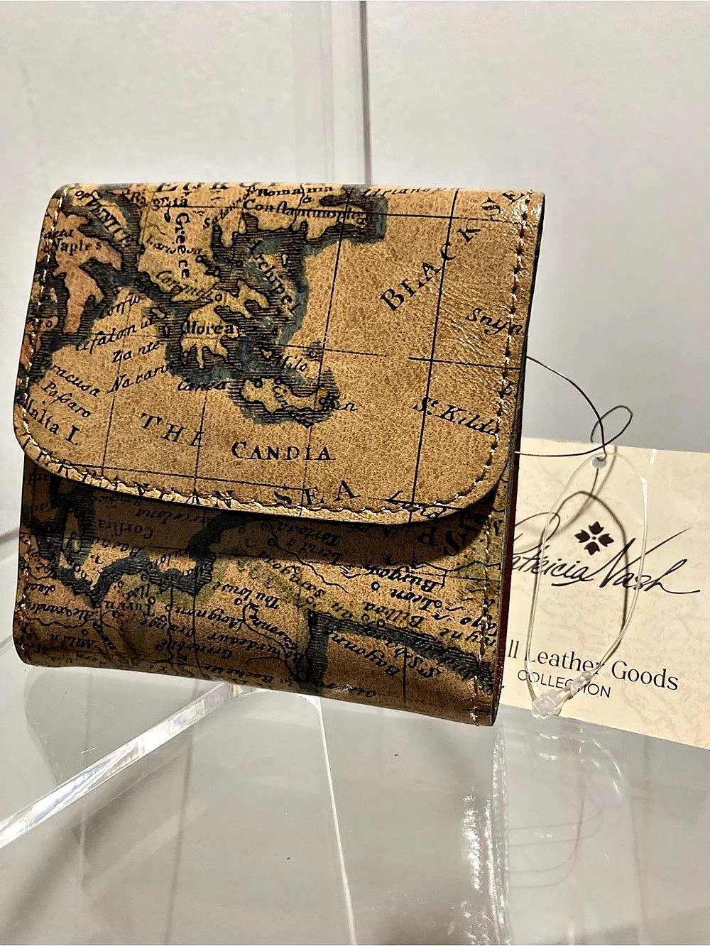 Patricia Nash European Map Collection wallet Map Print Wallet NWT in Brown